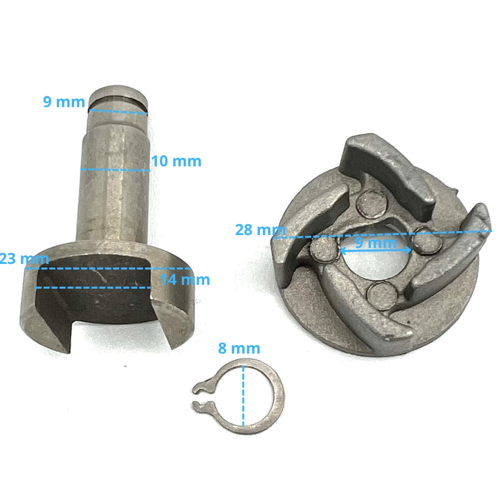 EJE DE BOMBA+HELICE AGUA R50